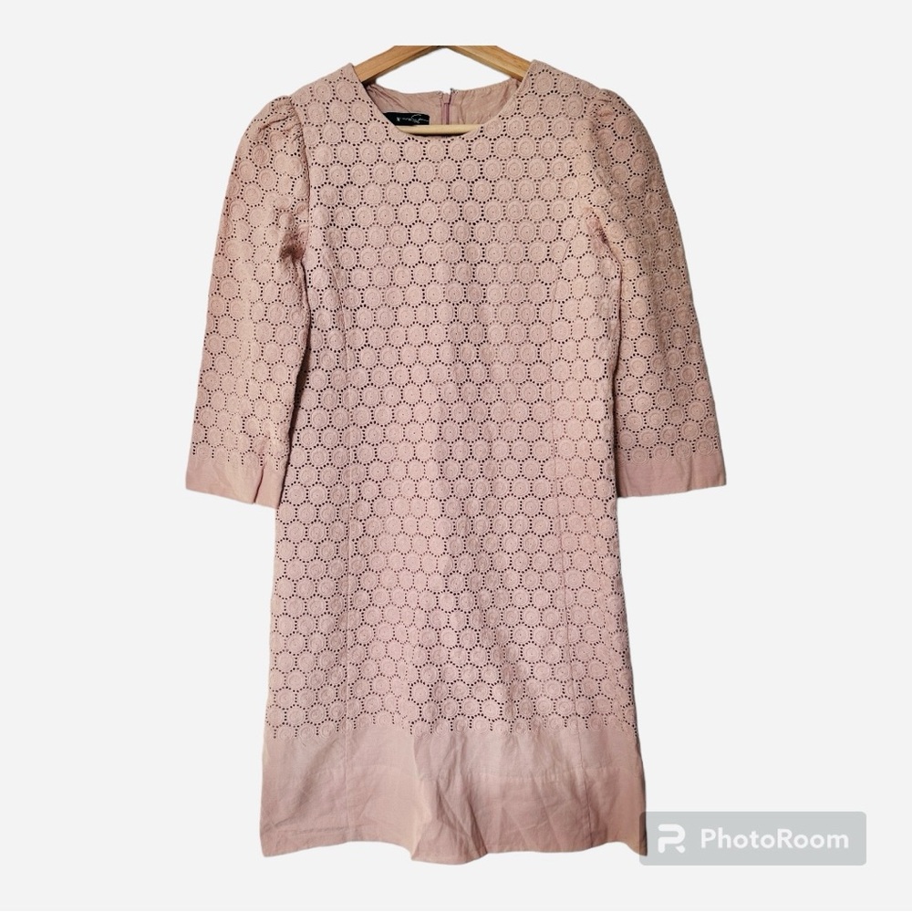 Mango embroidered knee length dress